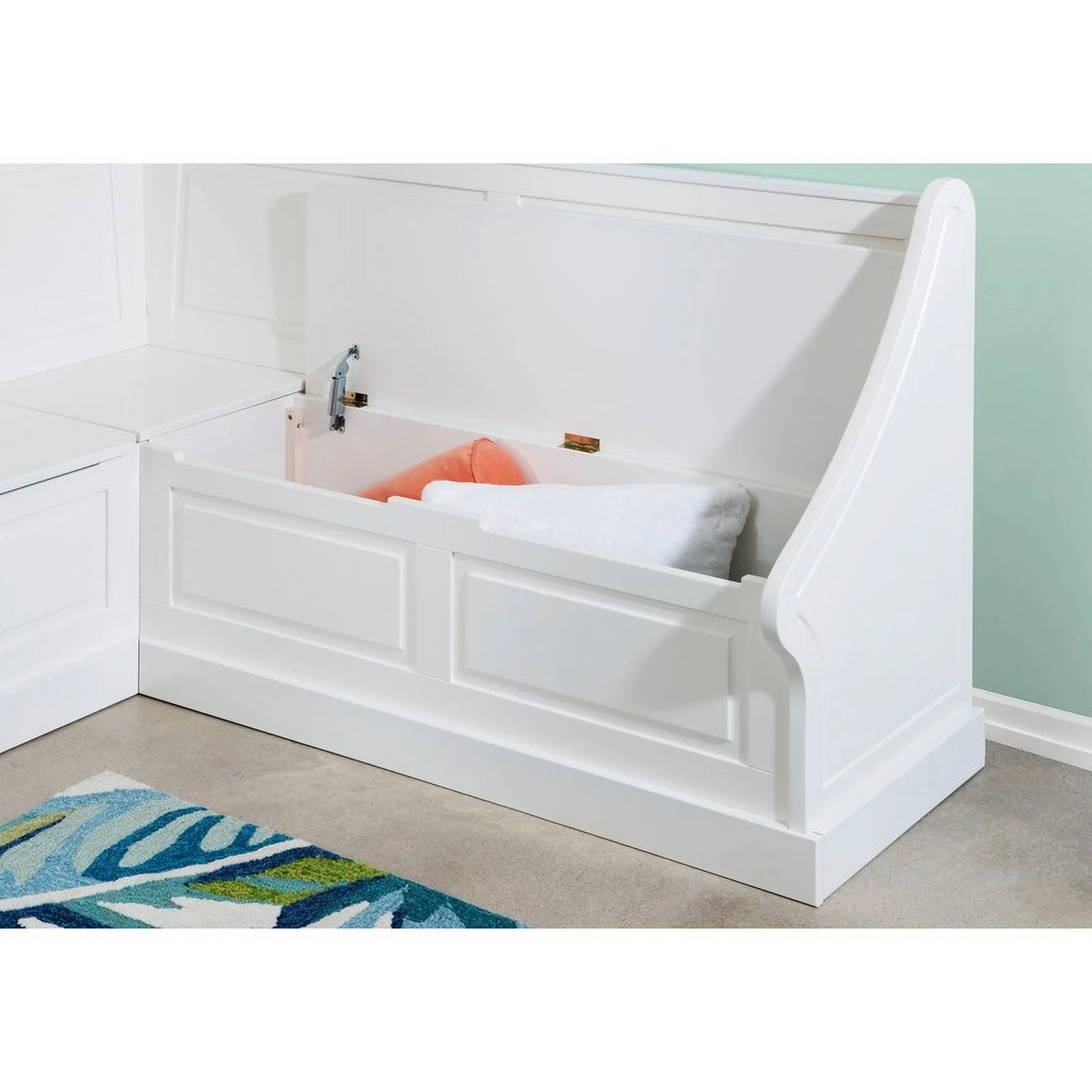 Linon Josie White Corner Breakfast Nook