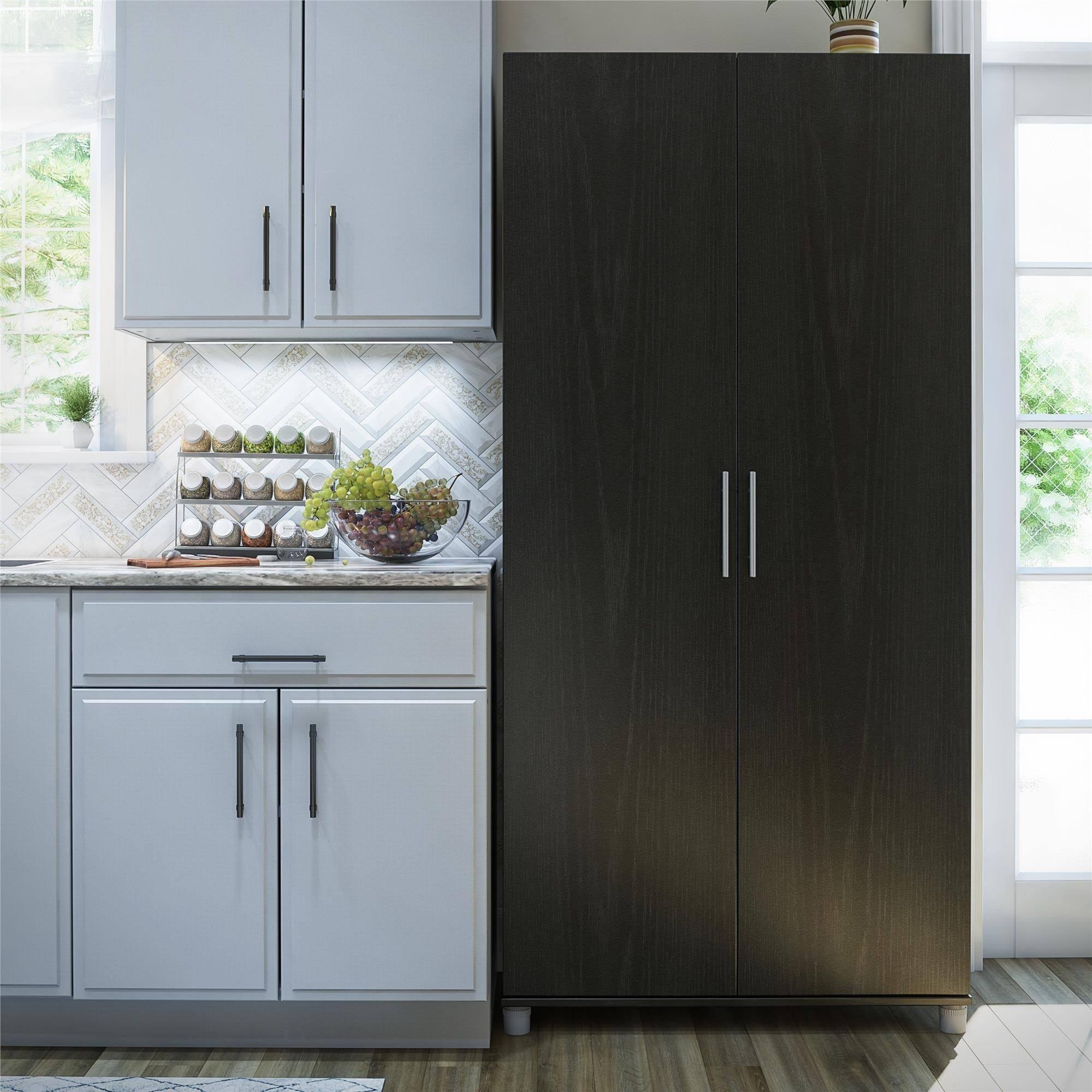 SystemBuild Tamara 36 inch Utility Storage Cabinet - Ivory Oak DO97214