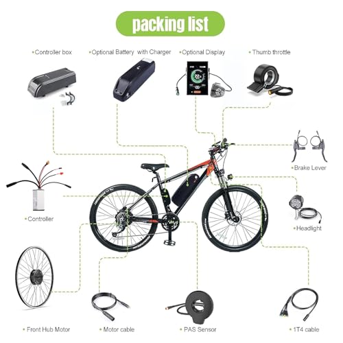 BAFANG 48V 500W Front Hub Motor Electric Bike Conversion Kit for 20“/26"/700C Wheel Drive Engine with LCD Display &Optional Ebike Battery