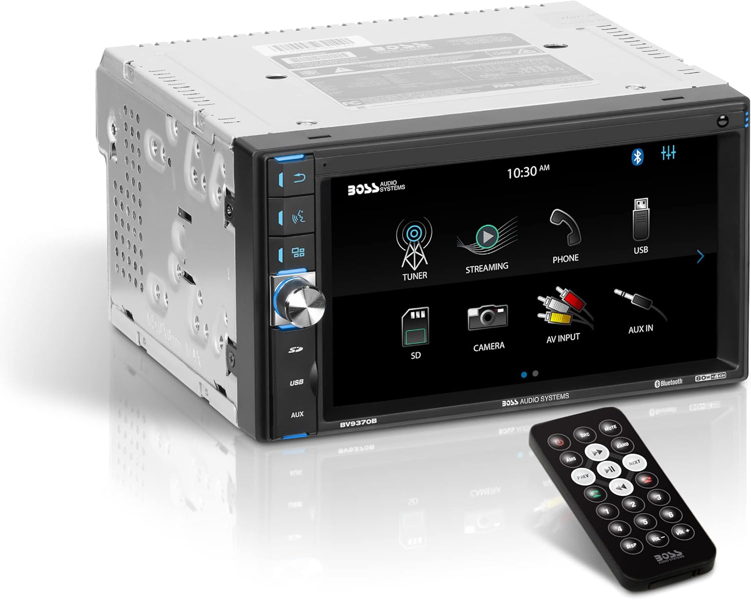 BOSS Audio Systems BV9370B Car Audio Stereo System – 6.5 Inch Double Din, Touchscreen, Bluetooth Audio and Calling Head Unit, Aux In, USB, SD, AM/FM Radio Receiver, No CD Player, Hook Up To Amplifier