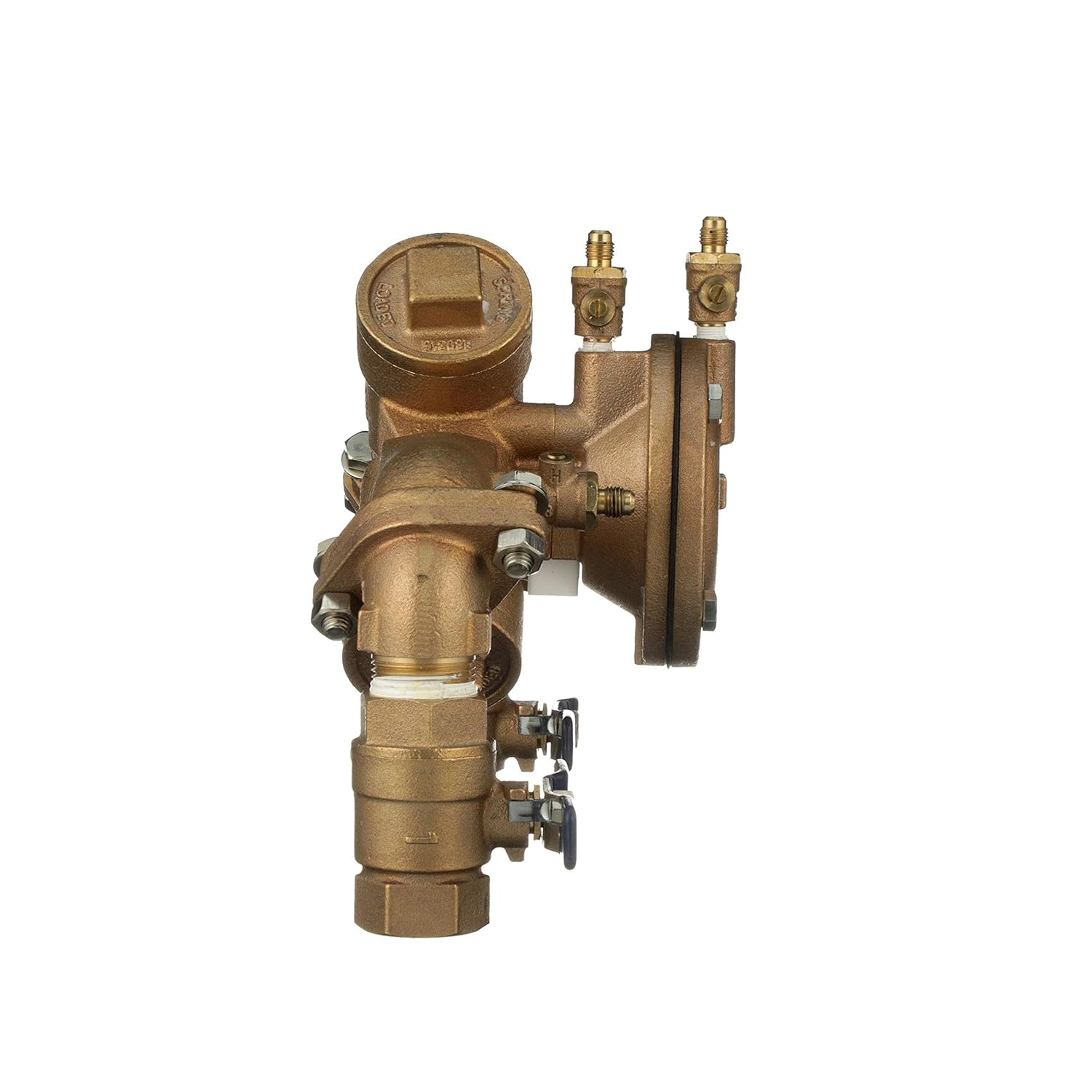 Febco 825EBV70 825YA Angled Union Quarter Turn Shutoff Reduced Pressure Assembly, 1"