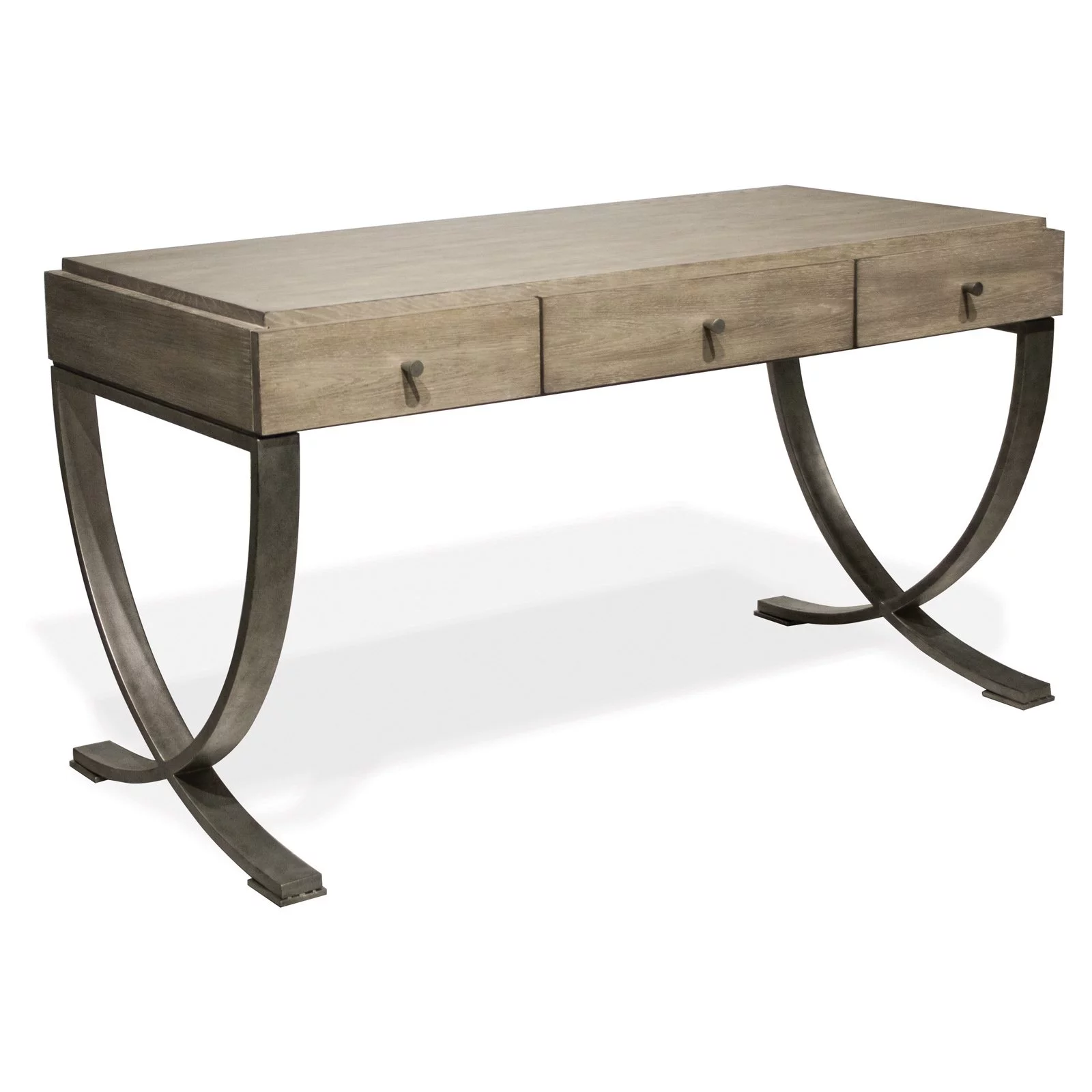 Riverside Furniture Sophie Wood and Metal Writing Desk in Natural