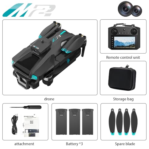 Drone For Adult,4.5" Screen,5G Remote Controller With Camera,6K HD Camera FPV Live Video,Altitude Hold Gesture Selfie One Key Take Off Landing 3D Flips Waypoint Fly Drone (2 Batteries)