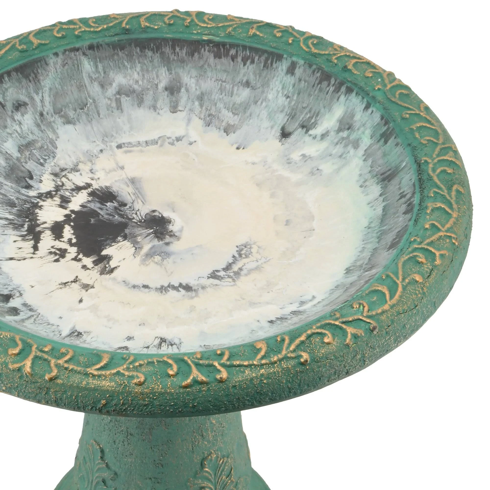 Arcadia Garden Products Bird Baths Fiberclay Birdbath, Green