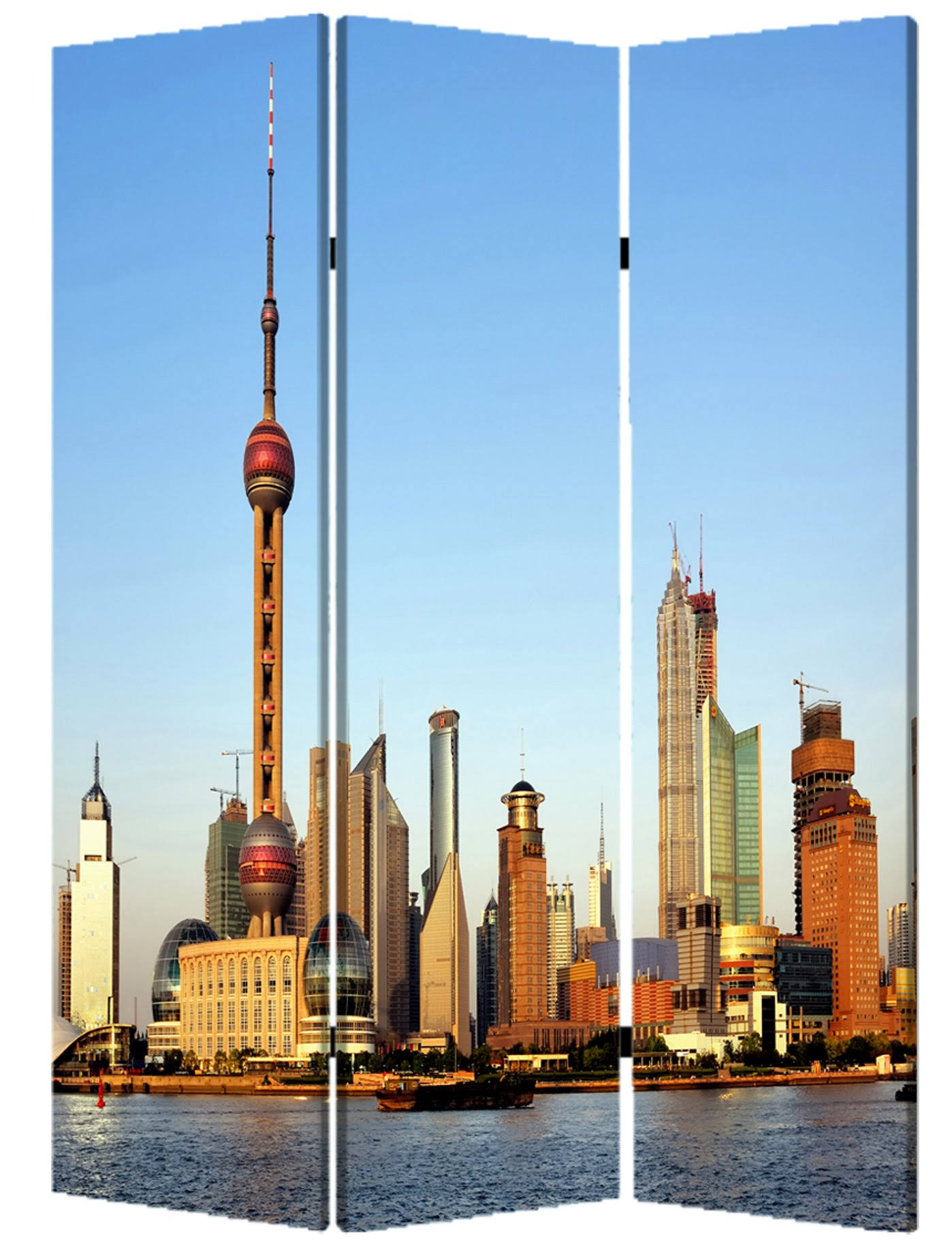 1x22 x 48x22 x 72x22 Multi Color Wood Canvas China Screen