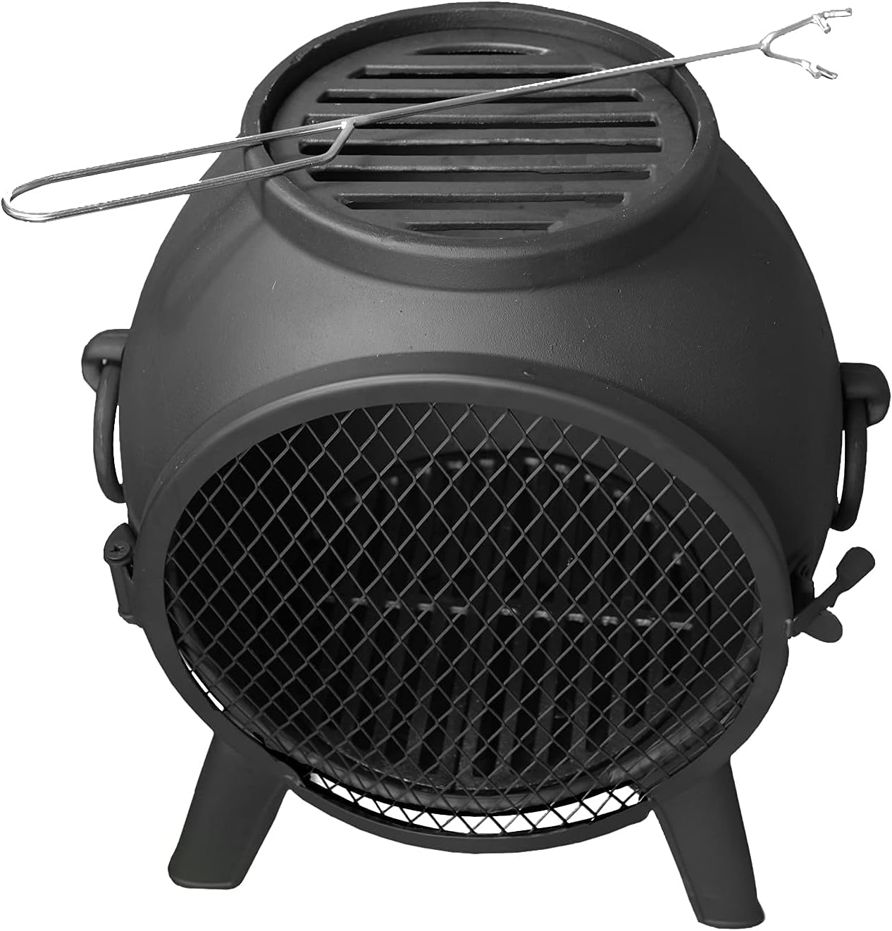 The Blue Rooster Co. Prairie FIRE Outdoor Wood Burning 44 Chiminea Fireplace, Rust Free Cast Aluminum Deck or Patio Firepit