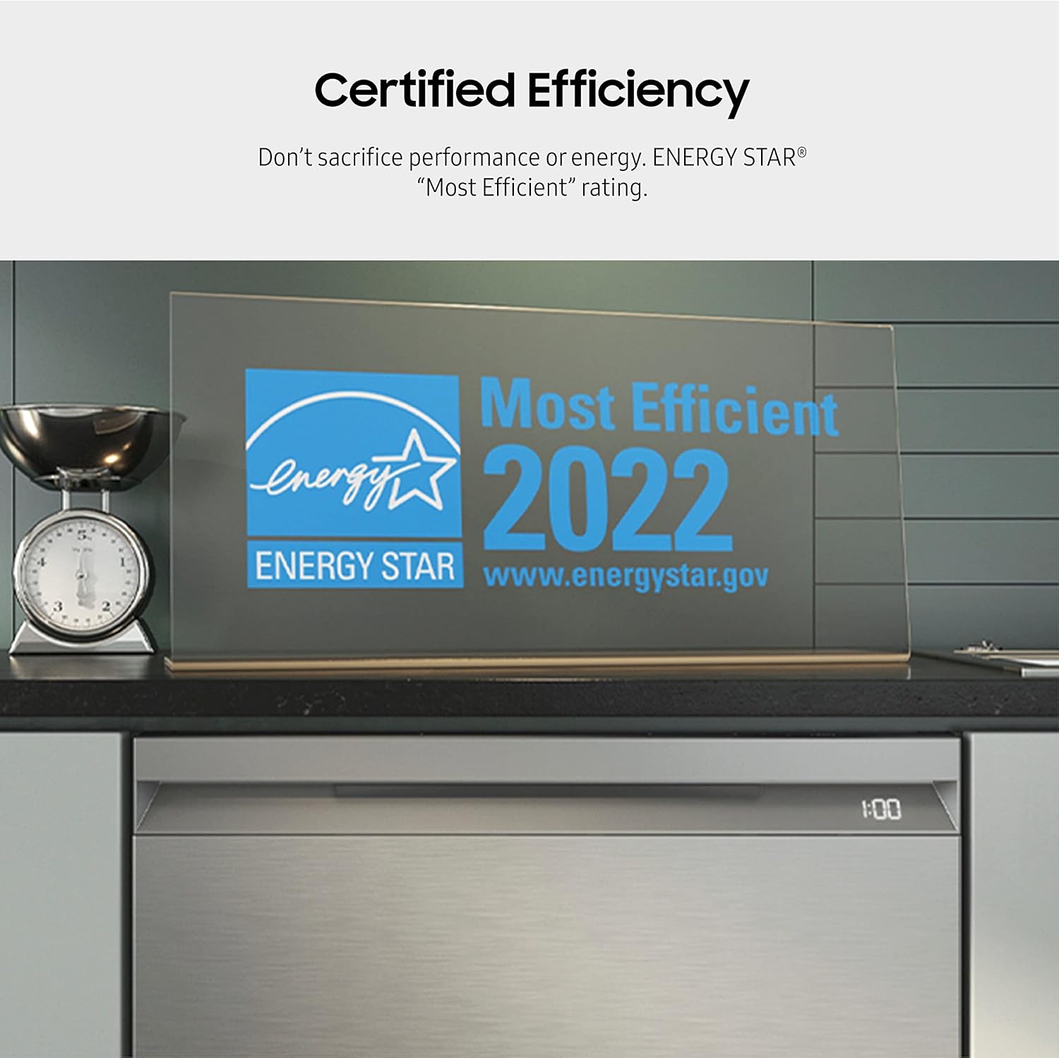 SAMSUNG Smart 44dBA Dishwasher w/ StormWash+, AutoRelease Door, Quiet Operation, 3 Dish Racks, Pre Blast Cycle, Energy Star Certified, DW80B6060US/AA, Fingerprint Resistant Stainless Steel