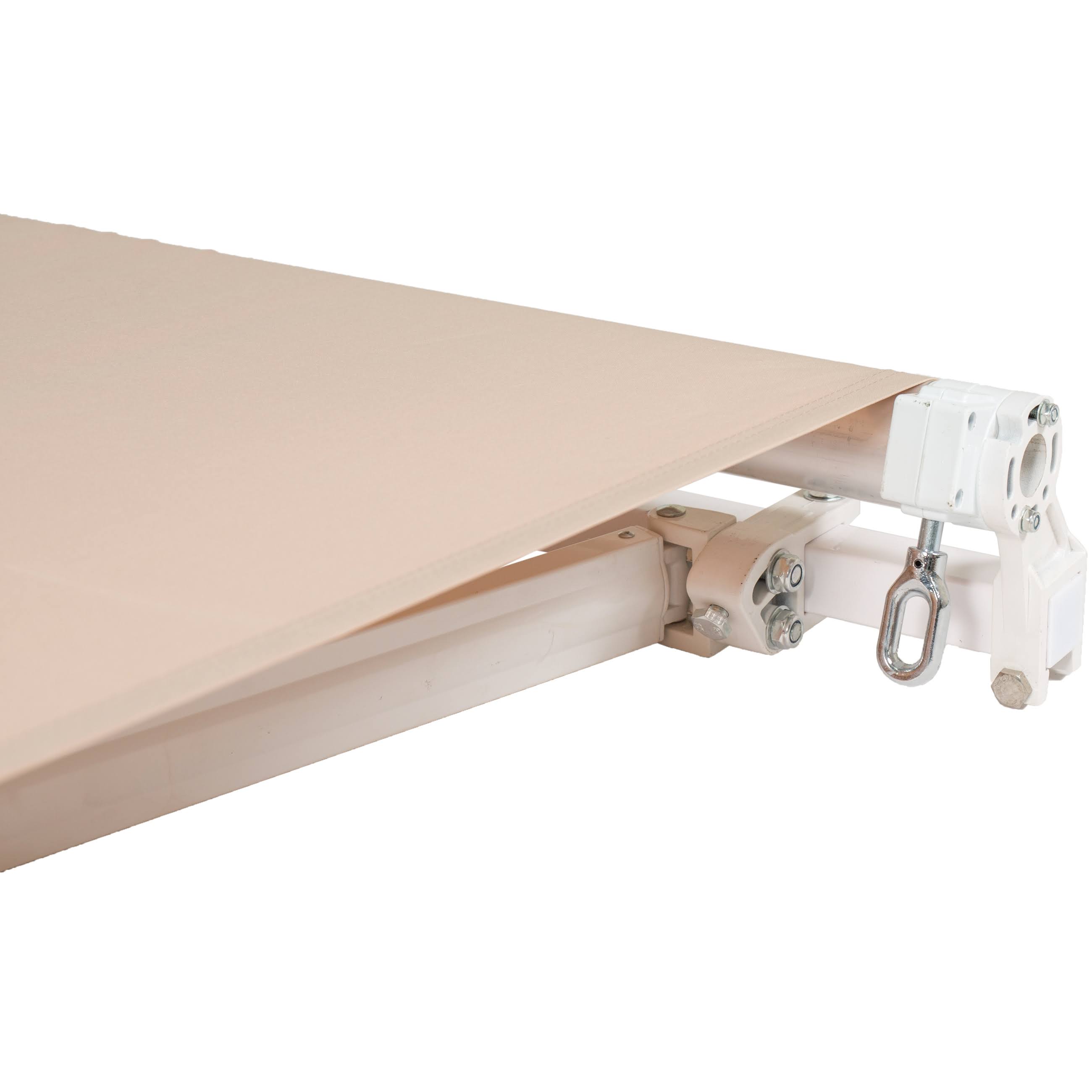Best Choice Products Retractable Aluminum Patio Deck Awning Canopy, Beige