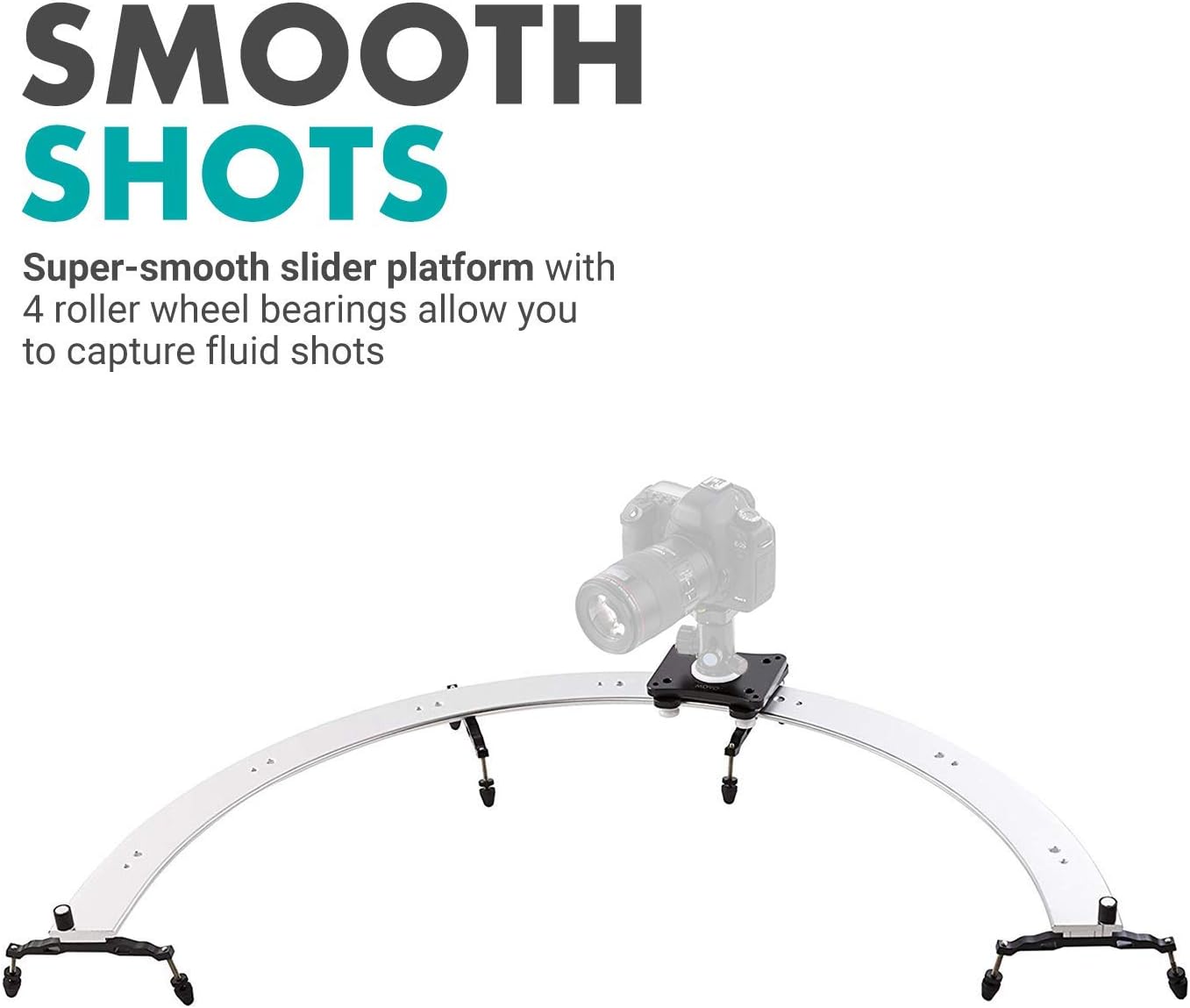 Movo Photo CTS500-II Panoramic 180° Circular Camera Sliding Track System with Roller Bearing Sliding Platform