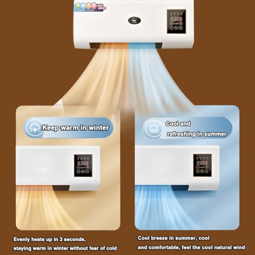 Mini Air Conditioner Wall Mounted Fan, Dual Use Mini Cooling And Heating Air Conditioner,Wall Mounted Heating Machine,Portable Wall Mounted Ac And Heater Combo For Bathroom, Bedroom