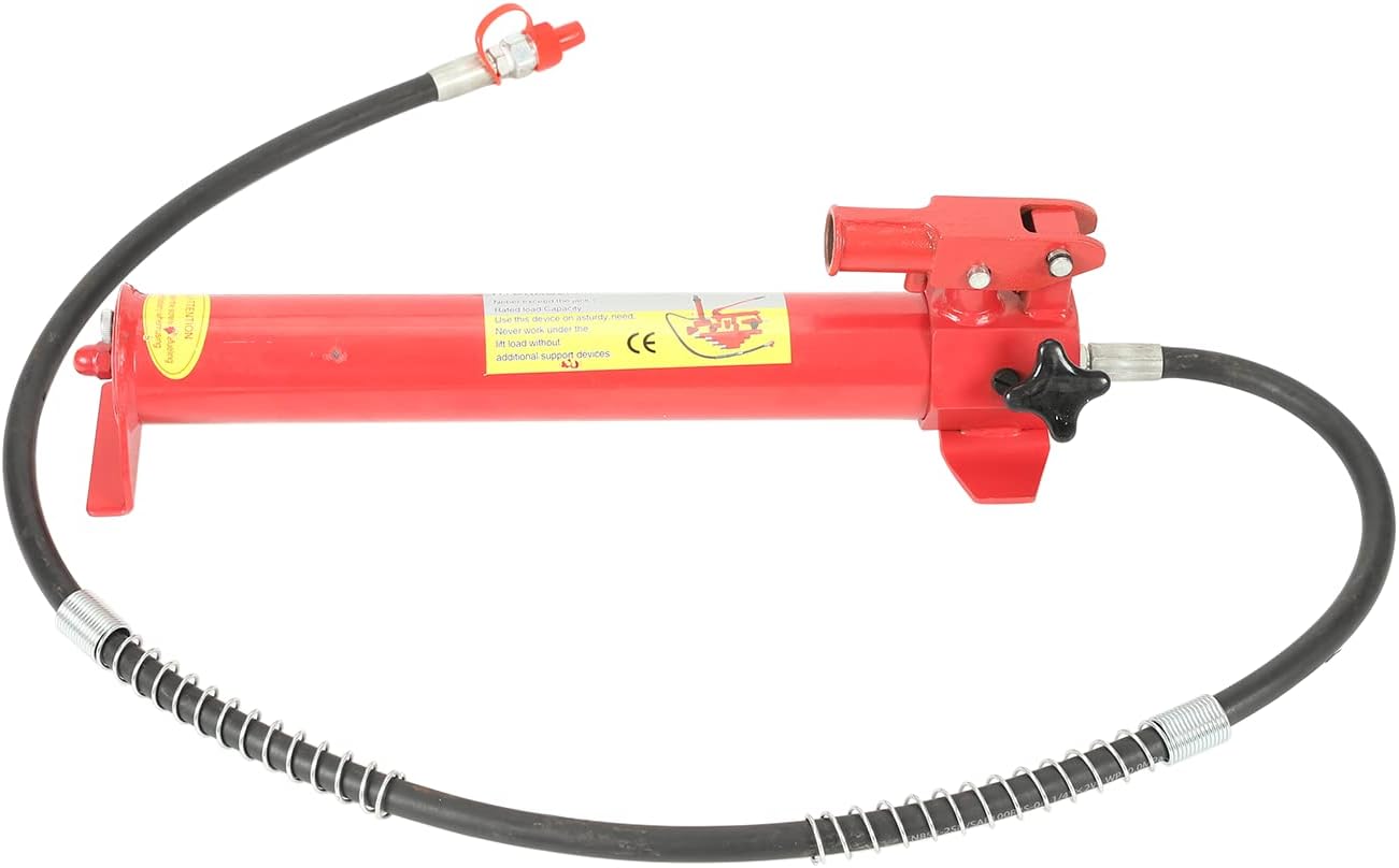 10 Ton Porta Power Kit - 2M(78.7 inch) Oil Hose Hydraulic Car Jack Ram for Loadhandler Truck Bed Unloader Farm and Hydraulic Equipment Construction - Red