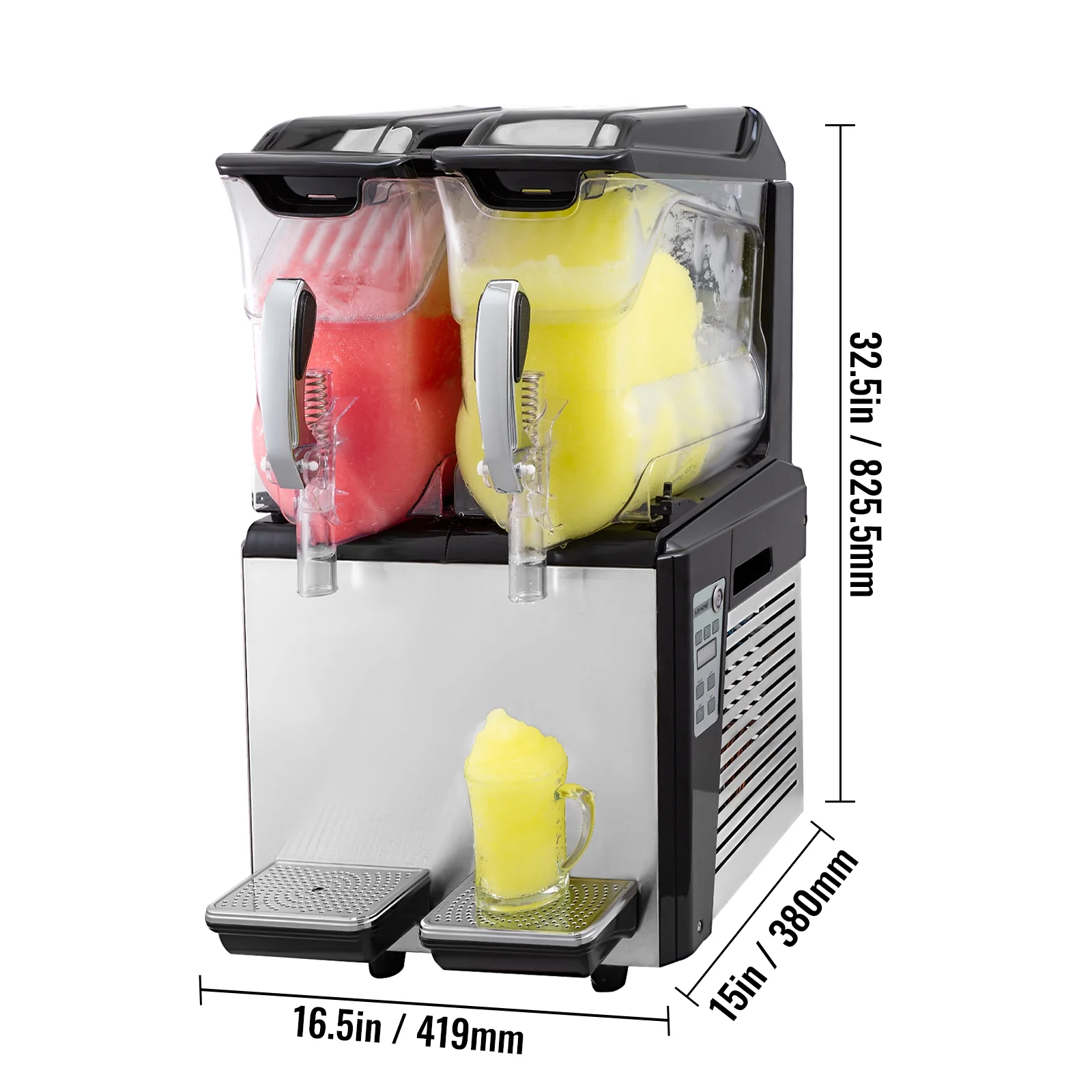 VEVORbrand Commercial Slushy Machines 20L,Slushy Machine 220V,Slush Frozen Drink Machine,Slushy Making Machine Double Tank Suitable for Commercial Use