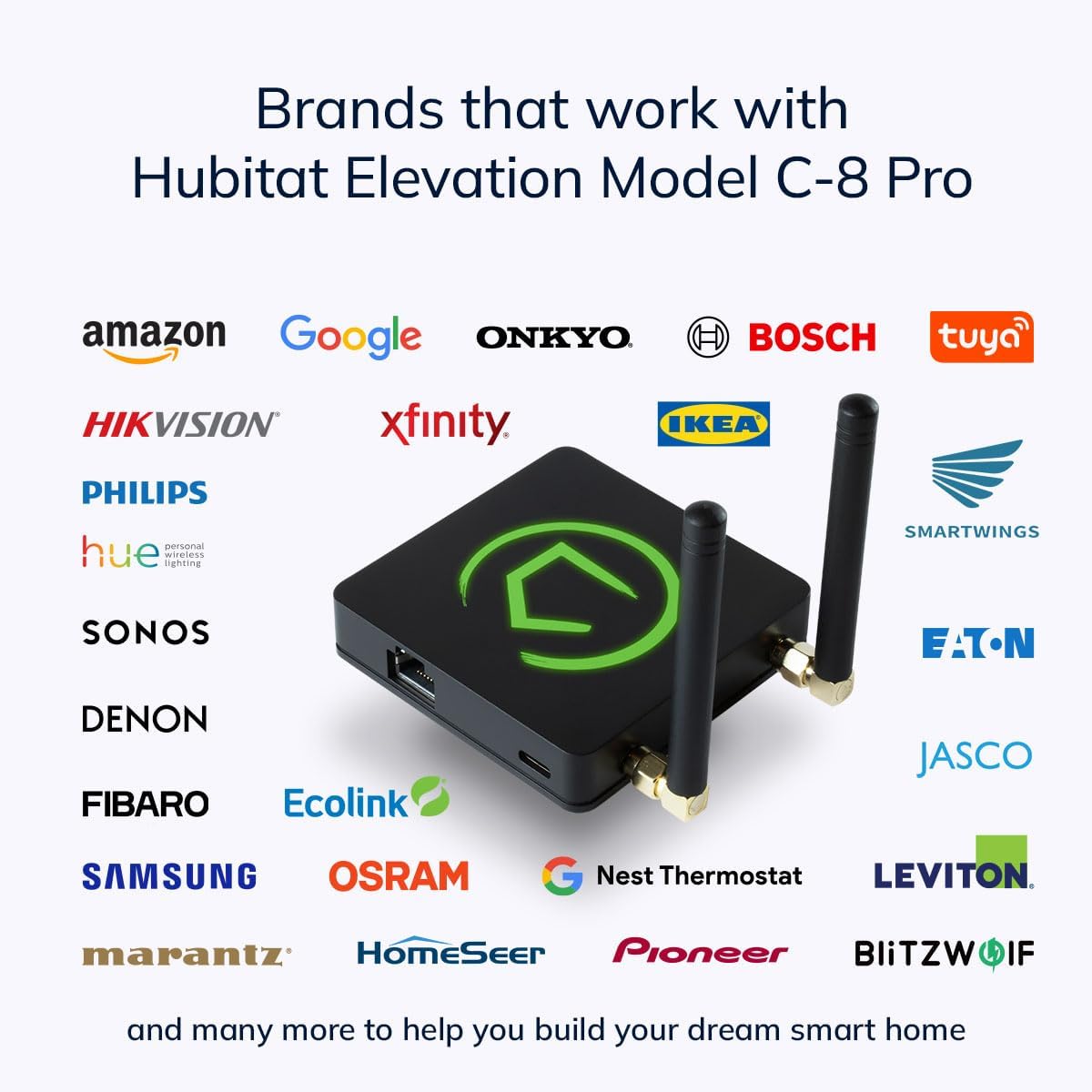 Hubitat Elevation Home Automation Hub (Model C-8 Pro) Smart Home Hub Works with Alexa, Apple HomeKit, Google Home, Zigbee, Z-Wave, Matter