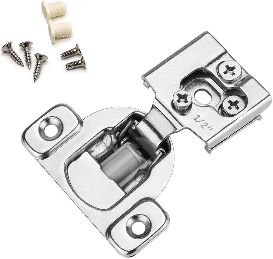 homdiy Soft Close Cabinet Hinges Concealed Kitchen Cabinet Hinges - 1-1/4'' Overlay Soft Closing Hinges for Cabinet Satin Nickel Hidden Hinges, Pack of 15