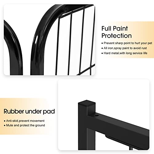BestPet Dog Playpen Indoor 40 inch 16 Panels Metal Dog Pen Pet Dog Fence Outdoor Exercise Pen with Doors,Pet Puppy Playpen for RV Camping Yard, Black