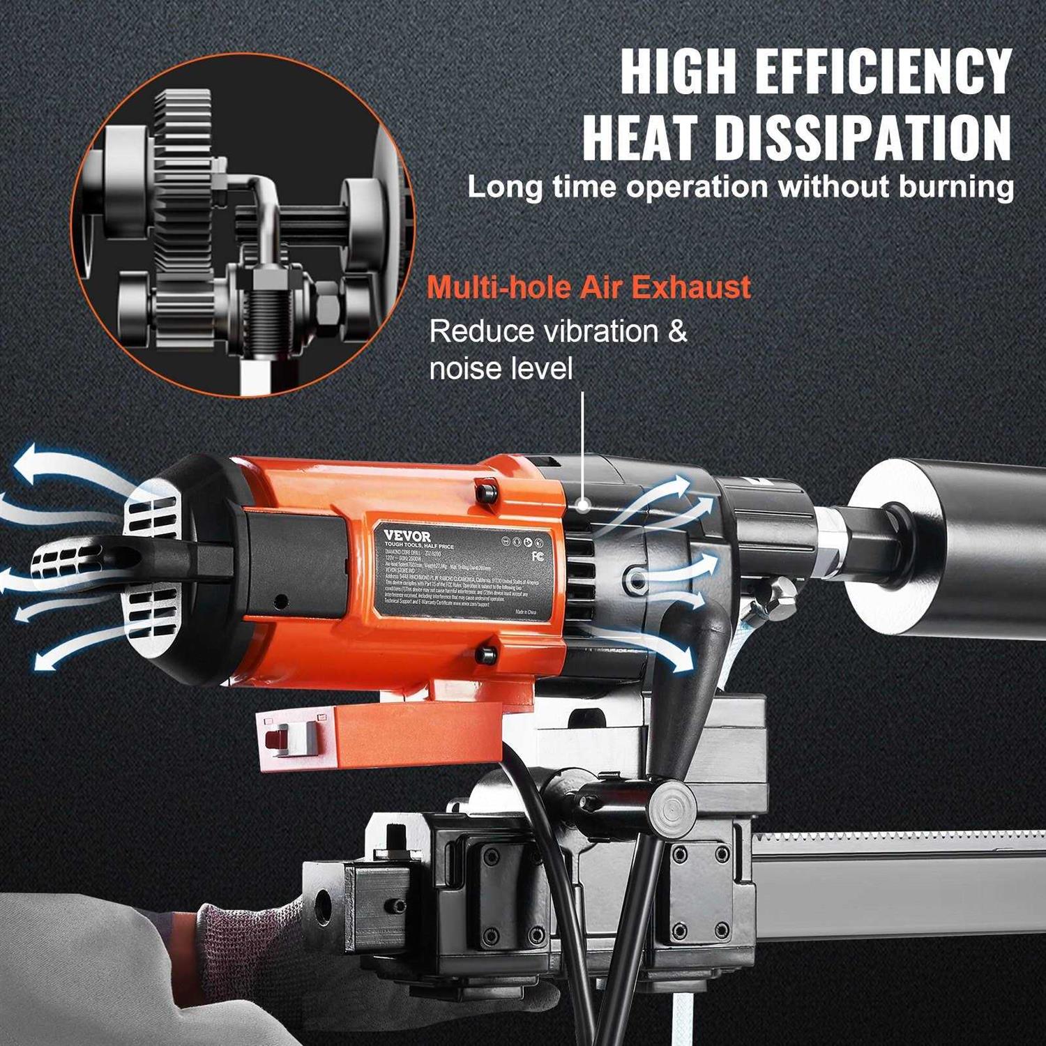 VEVOR Diamond Core Drilling Machine 10in Wet Concrete Core Drill Rig with Stand Wheels - Shop Hardware Tools Online Store