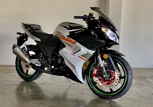 BELMONTE BIKES Venom X22R 250CC CBR Sport Bike Motorcycle, 5-Speed, Full-Size Ninja 17" Wheels, Fully Loaded with LED Headlights, Tail Lights, 2 Seater, 2 Keys, Passenger Foot Pegs