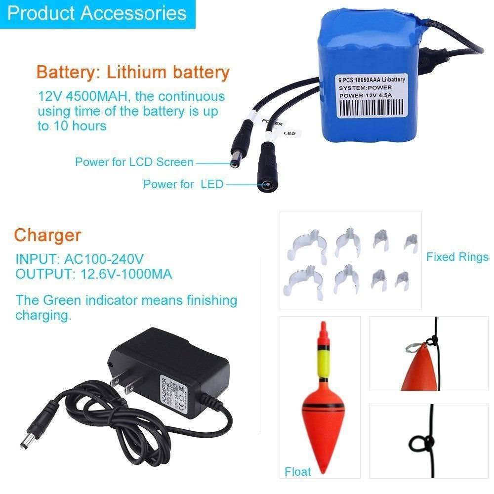 Underwater Fish Finder Anysun Professional Fishing Video Camera with 7x22 TFT Color LCD