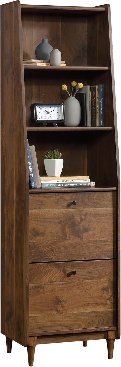 Sauder Harvey Park Narrow Bookcase, Grand Walnut finish