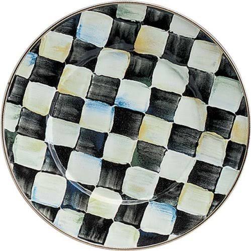 MacKenzie-Childs Enamel Dessert/Salad Plate-Courtly Check - Megean