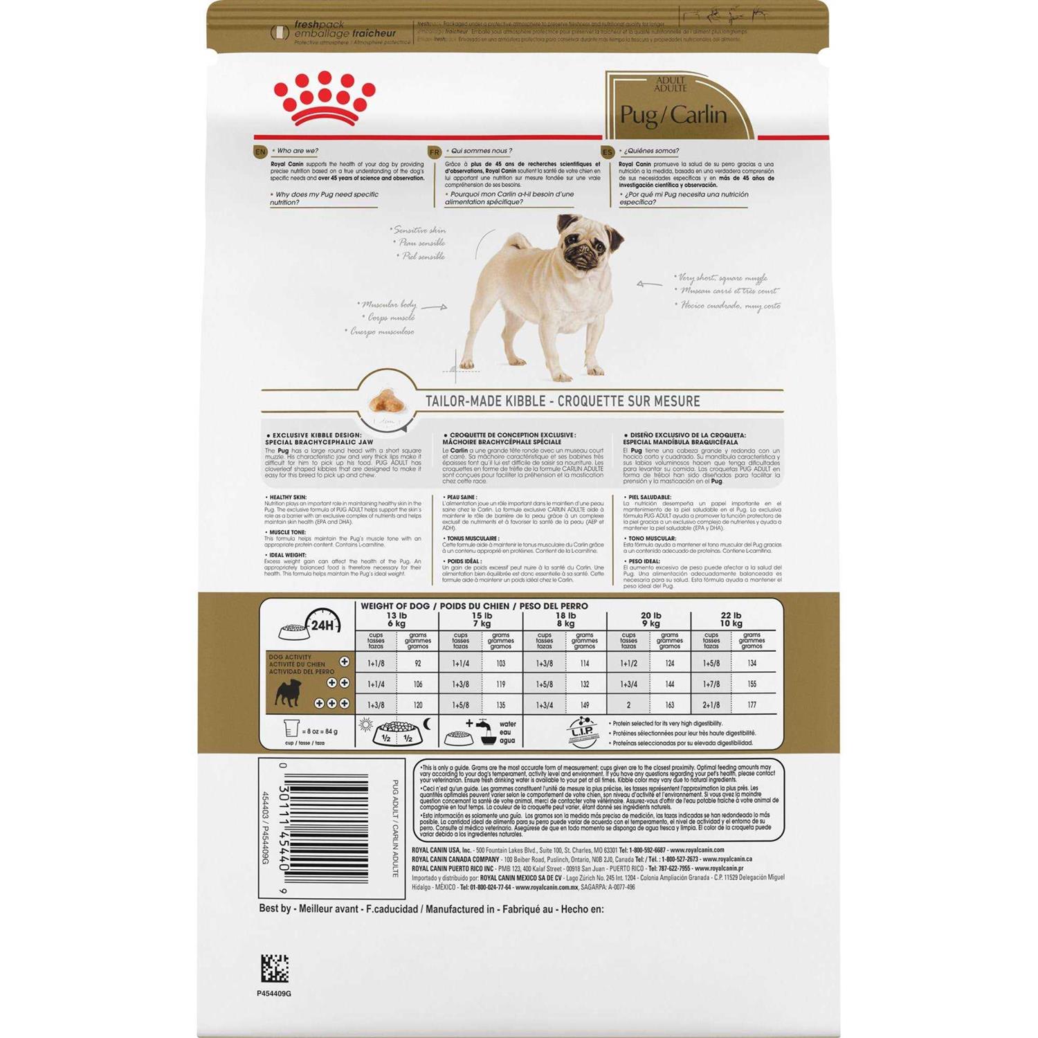 Royal Canin Breed Health Nutrition Pug Adult Dry Dog Food - Pet Supplies online store