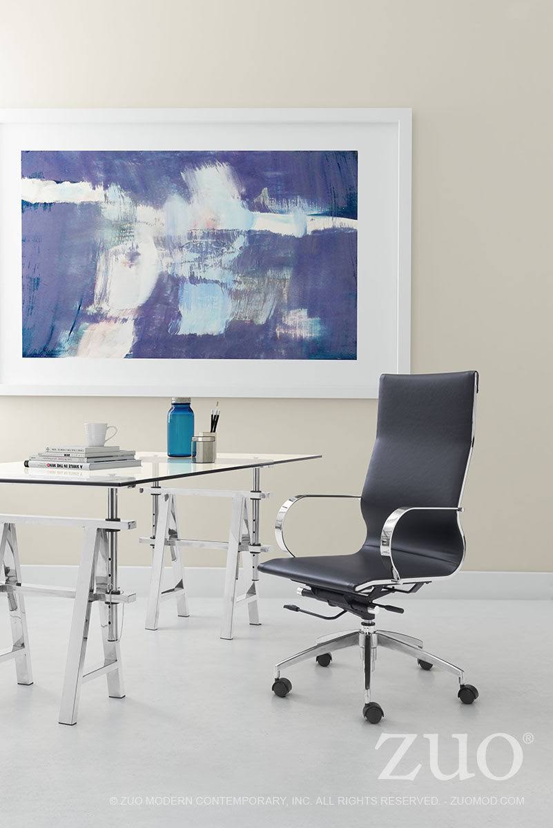 Zuo Modern Glider Hi Back Office Chair Black