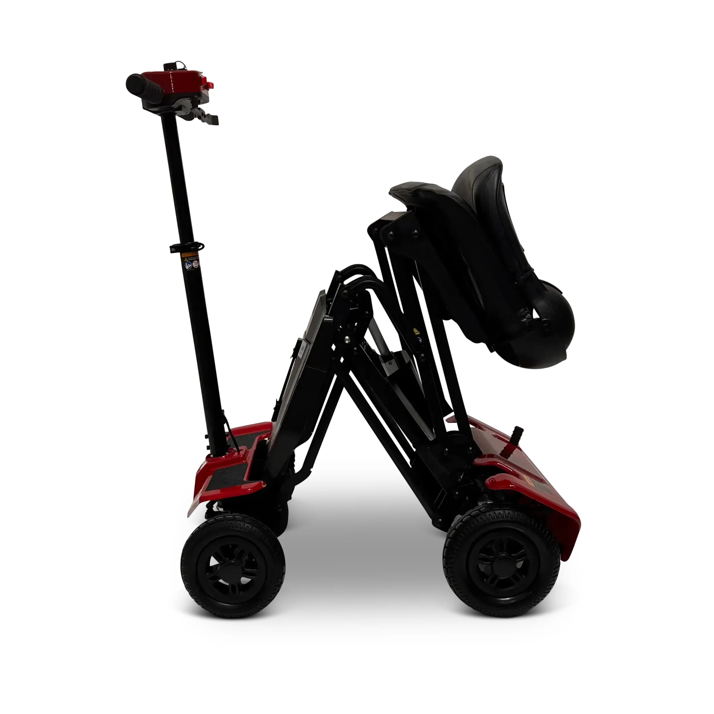 Comfygo MS-4000 4-Wheel Mobility Electric Scooter for Adults - Foldable Power Mobile Wheelchair, Compact Duty for Travel with Long Range Extended Battery (Red)