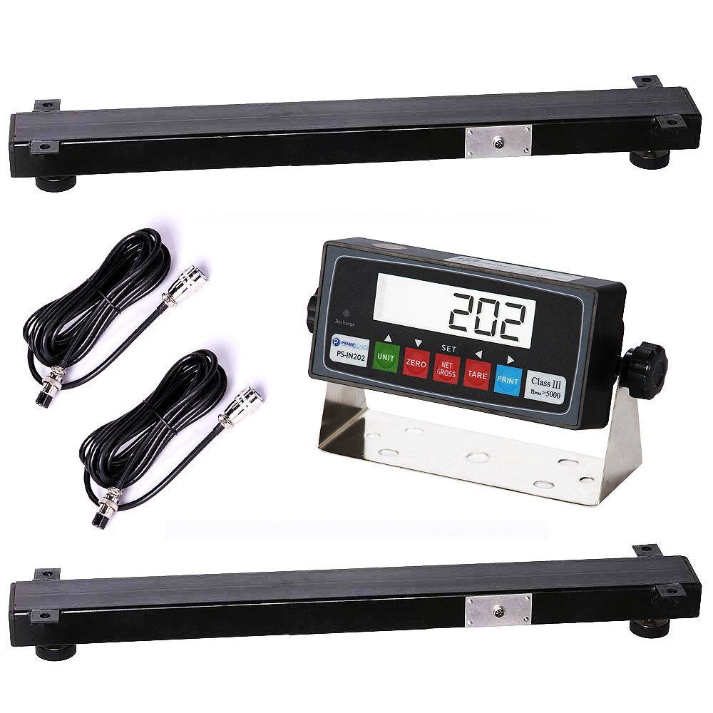 PrimeScales 10000lb Load Bar Scale Set for Cattle Scale, Hog Scale, Pig Scale, Goat Scale, Sheep Scale, Alleyway Scale, Chute Scale and Cage Scale | Two Weigh Bar and One Indicator Set (36)