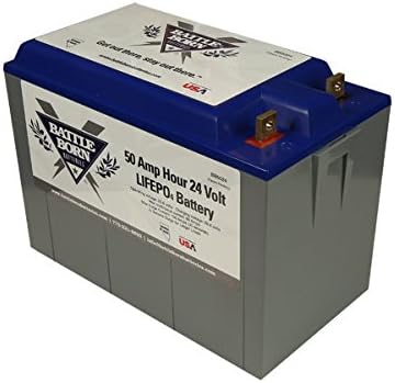 Battle Born LiFePO4 Deep Cycle Battery - 50Ah 24v with Built-in BMS - 3000-5000 Deep Cycle Rechargeable Battery - Perfect for RV/Camper, Trolling Motor, Marine, and Off Grid Applications