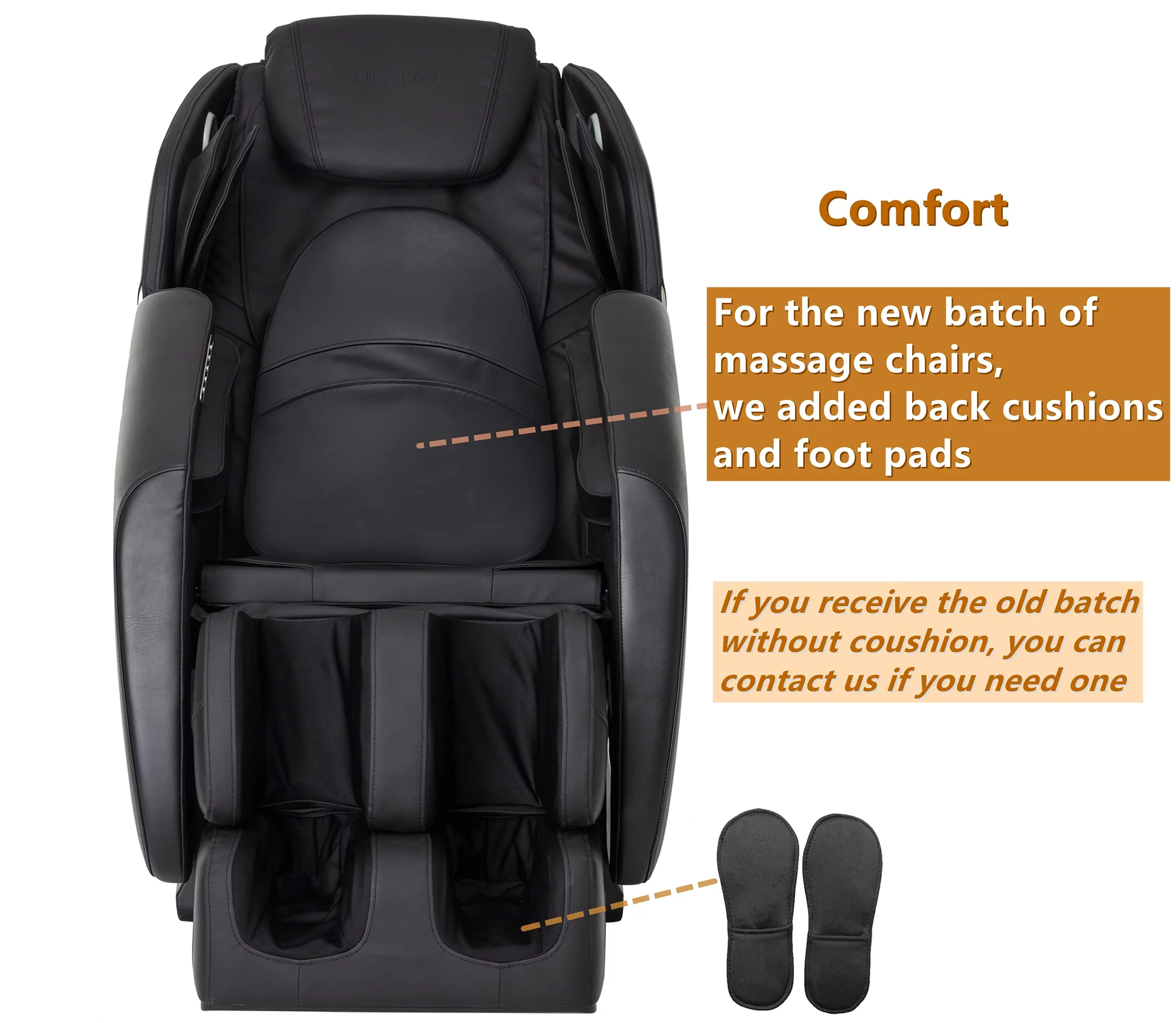 BOSSCARE Massage Chair Zero Gravity Full Body with Airbag Massage Black