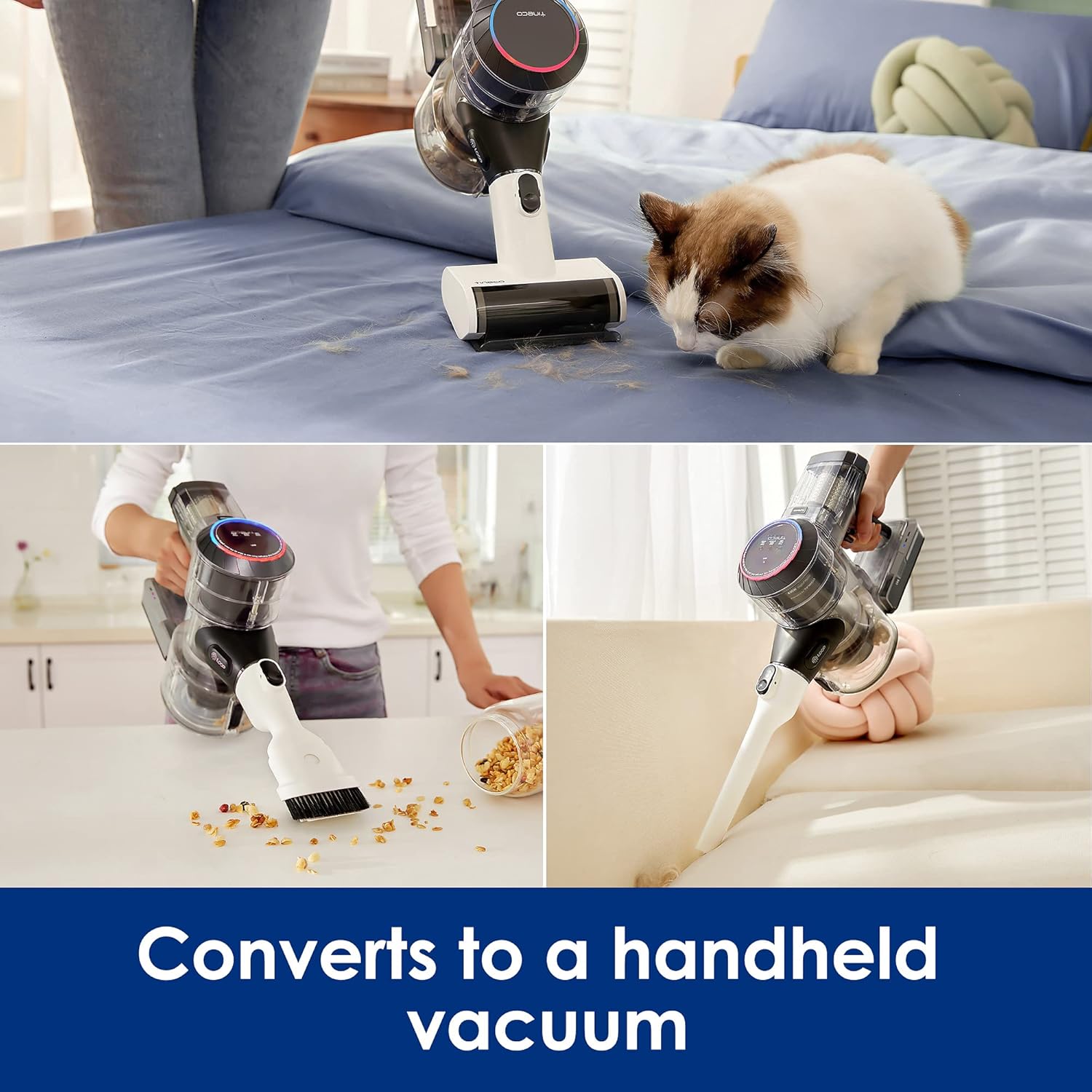 Tineco Pure ONE S11 Tango Smart Cordless Stick Vacuum Cleaner, Lightweight Handheld Vacuum 22KPA Strong Suction Ultra-Quiet Operation with LED Power Brush for Hard Floors Carpet Pet Hair