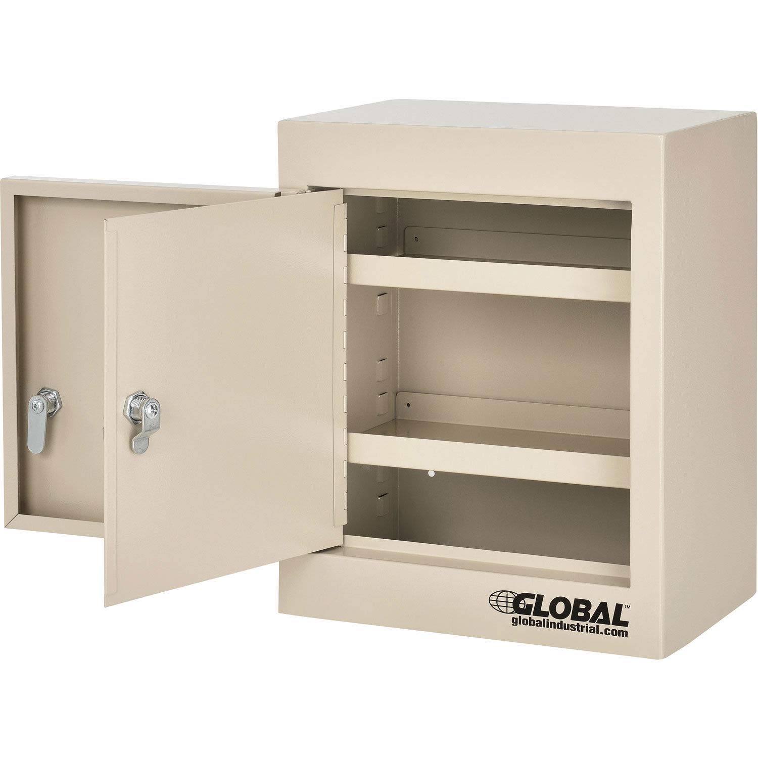 Double Door/Double Lock Small Narcotics Cabinet,12W x 8D x 15H, Beige