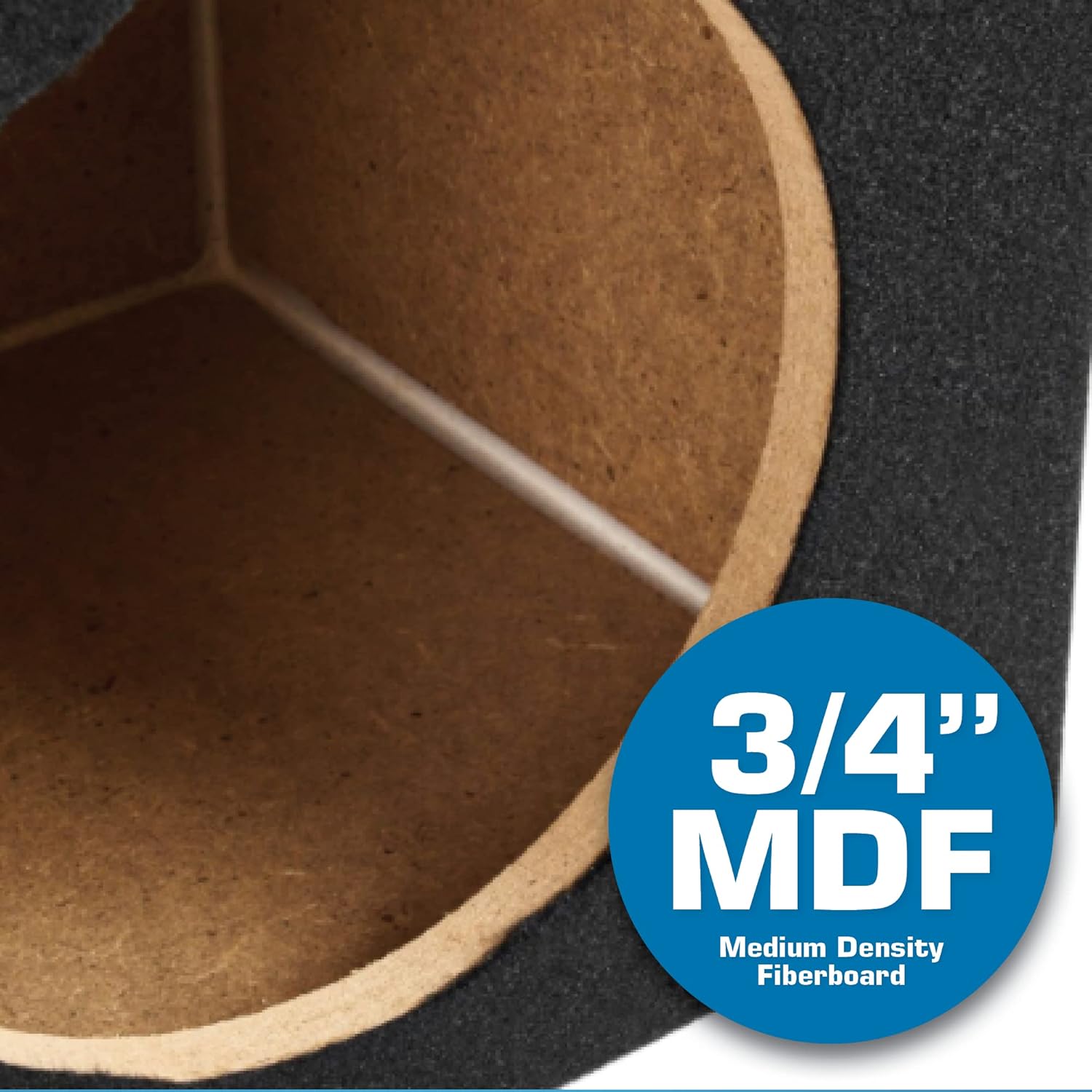 NVX XMDFS121 Single 12” Sealed 3/4" (1.3 Cubic ft) MDF Black Carpeted Subwoofer Enclosure (Made in The USA) Pack of 2