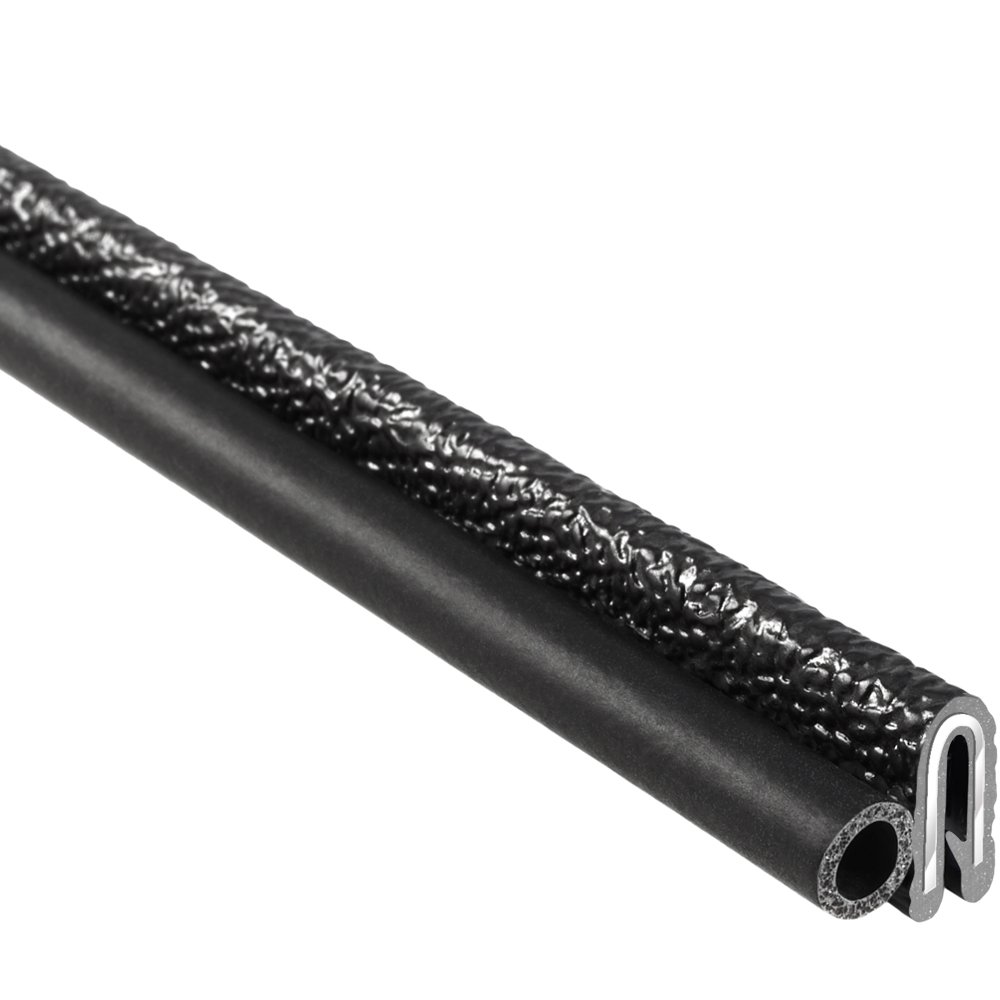 Trim-Lok Trim Seal with Side Bulb – Fits 1/16” Edge, 3/4” Bulb Seal Diameter, 25’ Length – PVC Plastic Trim with EPDM Rubber Seal, Easy to Install for Cars, Boats, RVs, Trucks, and Home Applications Pack of 2