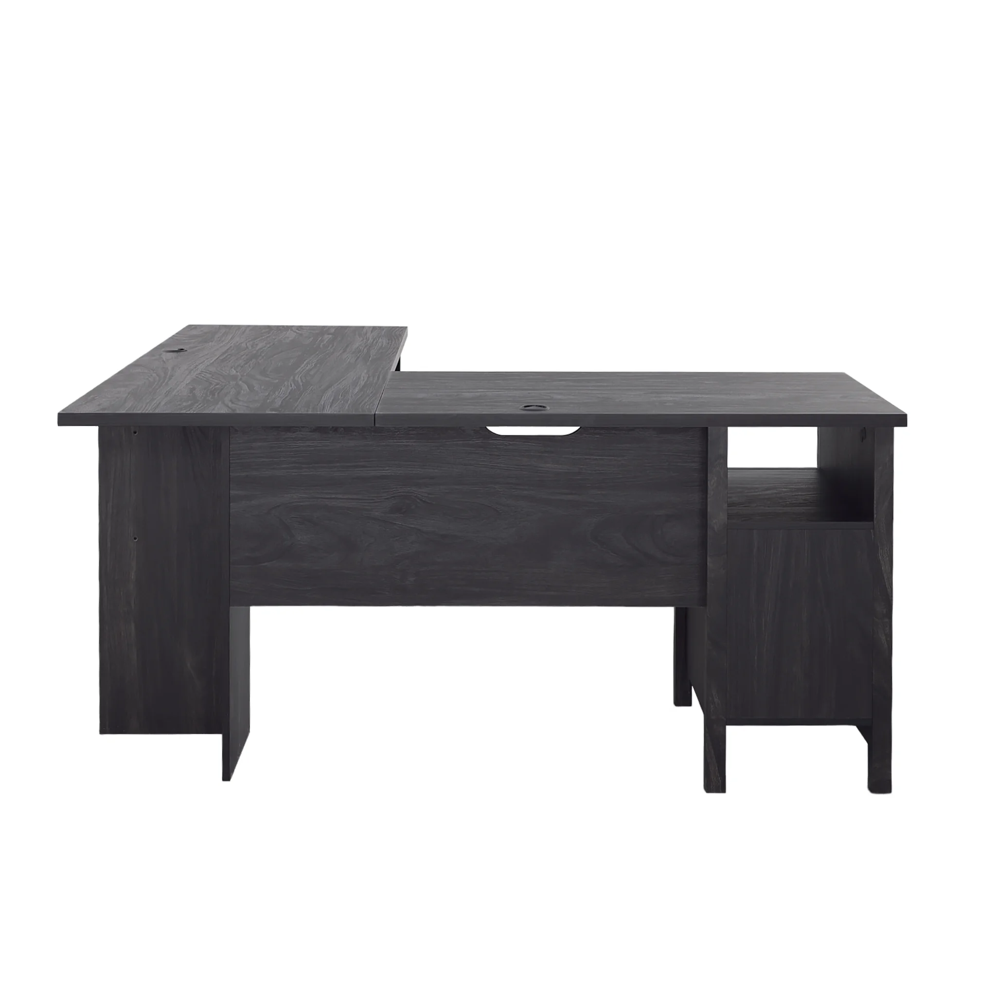 Better Homes & Gardens Modern Farmhouse L-Desk, Black Finish