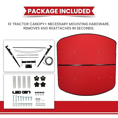 ECOTRIC Tuff Top Tractor Canopy for ROPS 48" X 52" - Green/Orange/Red/White