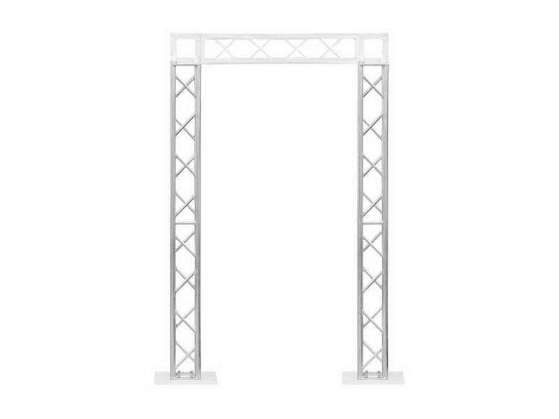Monoprice 8in x 8in Lite Duty Box Truss - 2m (6.56ft) with Hardware, Up to 500 Pounds Load Capacity - Stage Right Series, White