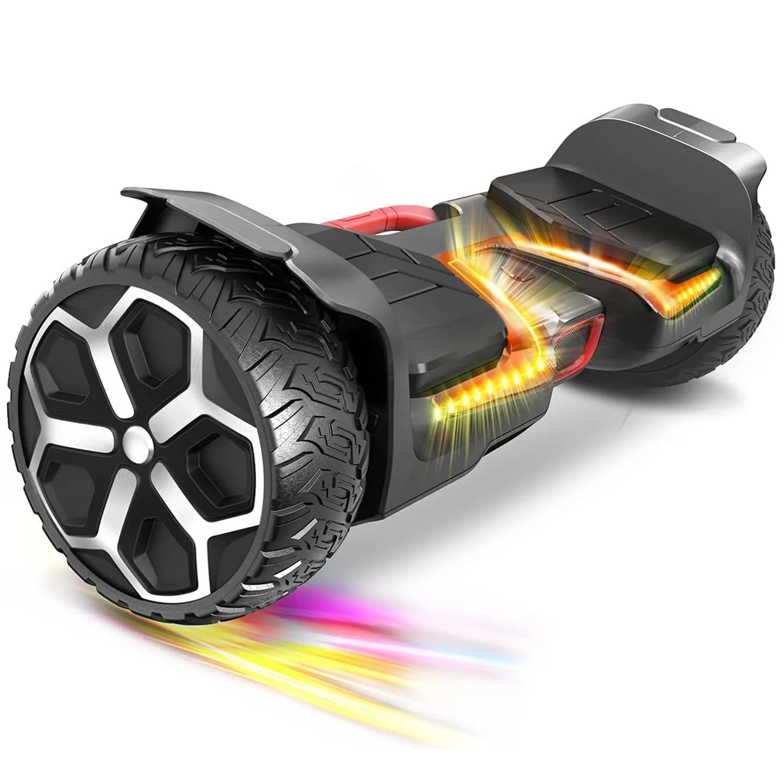 GYROOR All Terrain Hoverboard, 6.5" Off Road Hoverboards with 500w Motor, Adult Hoverboard with Metal Aluminum Shell, Bluetooth Speaker and Led Lights, Self Balancing Hoverboard for Kids Ages 6-12