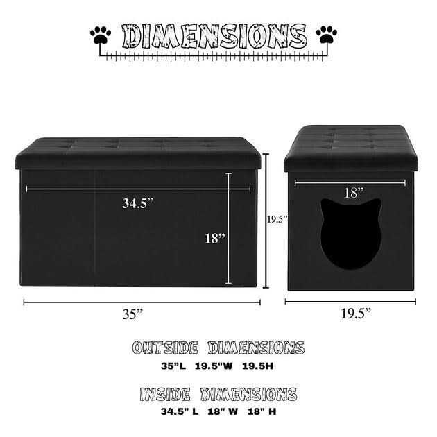 Sweet Barks Designer Cat Litter Box Enclosure Hidden Washroom Bench Ottoman - Pet Supplies online store