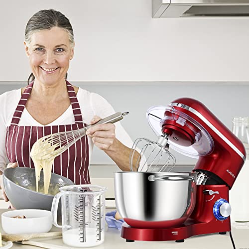 Aucma Stand Mixer,6.5-QT 660W 6-Speed Tilt-Head Food Mixer, Kitchen Electric Mixer with Dough Hook, Wire Whip & Beater