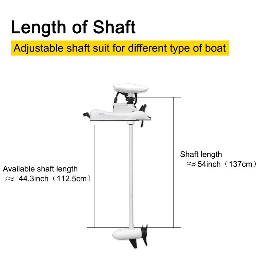 AQUOS Haswing 12V 55LBS 54" Shaft Bow Mount Electric Trolling Motor with 2.4G Remote Control, Variable Speed, for Bass Fishing Boat Freshwater and Saltwater Use
