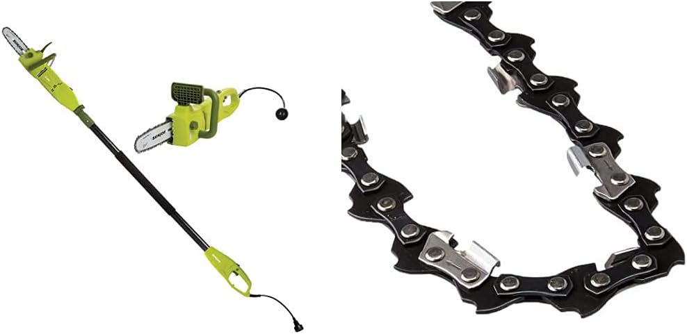 Sun Joe SWJ806E 8-Inch 8.0 Amp 2-in-1 Convertible Pole Chain Saw, Green Pack of 2