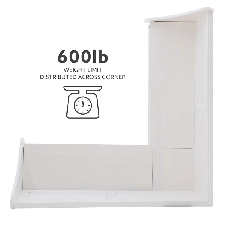 Linon Troyin Wood Corner Breakfast Nook in White