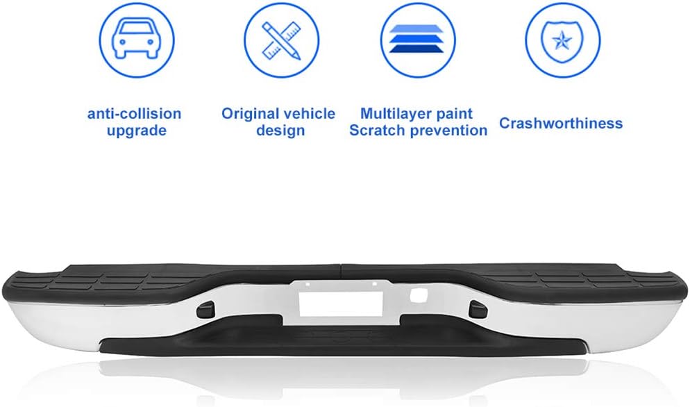 ECCPP Rear Bumper Fits for 1999-2006 for Silverado 1500,2007 for Silverado 1500 Classic,1999-2006 for GMC Sierra 1500,2007 for GMC Sierra 1500 Classic