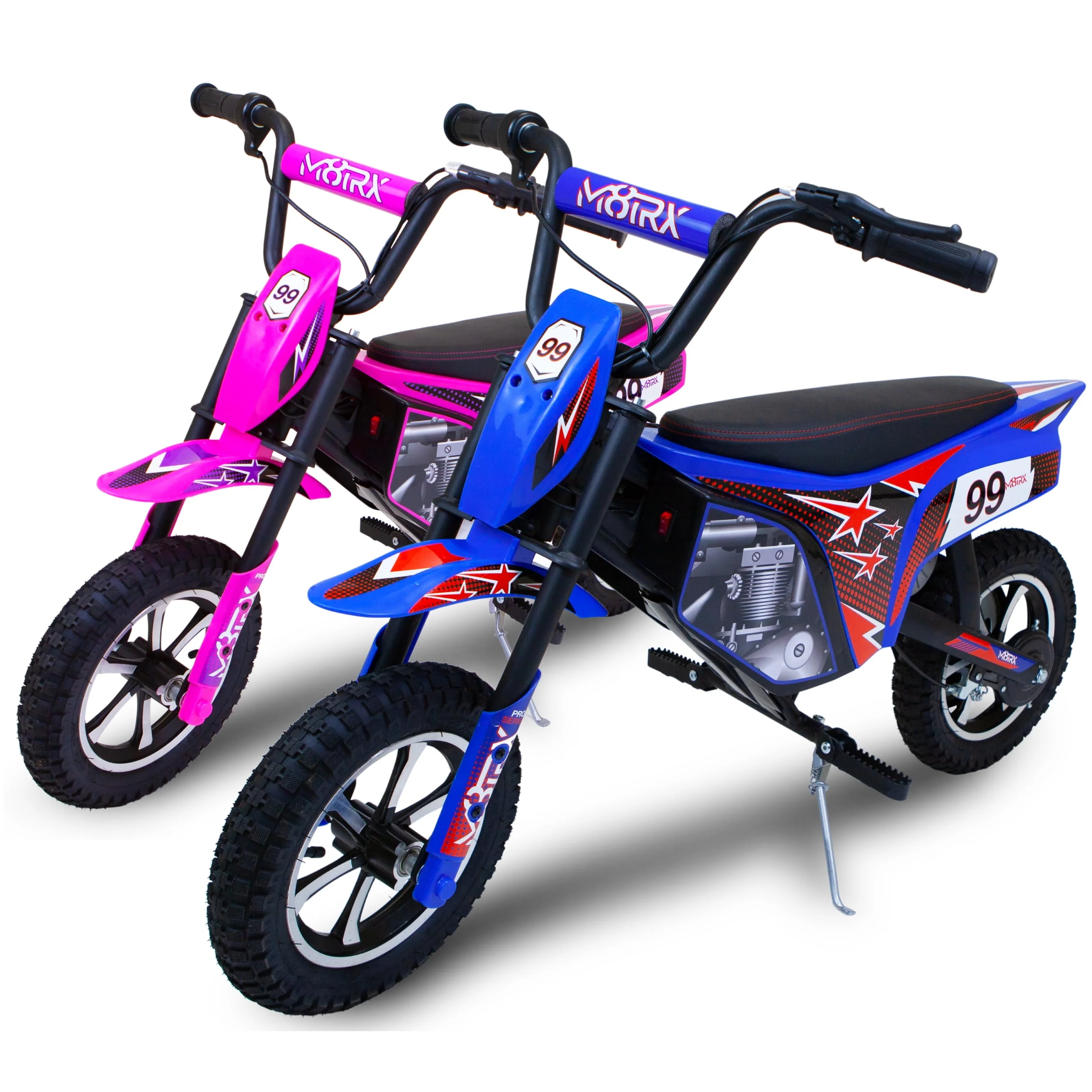 M8TRIX Blue 24V Electric Dirt Bike, Ride on Toy Motorcycle for Kids and Teens