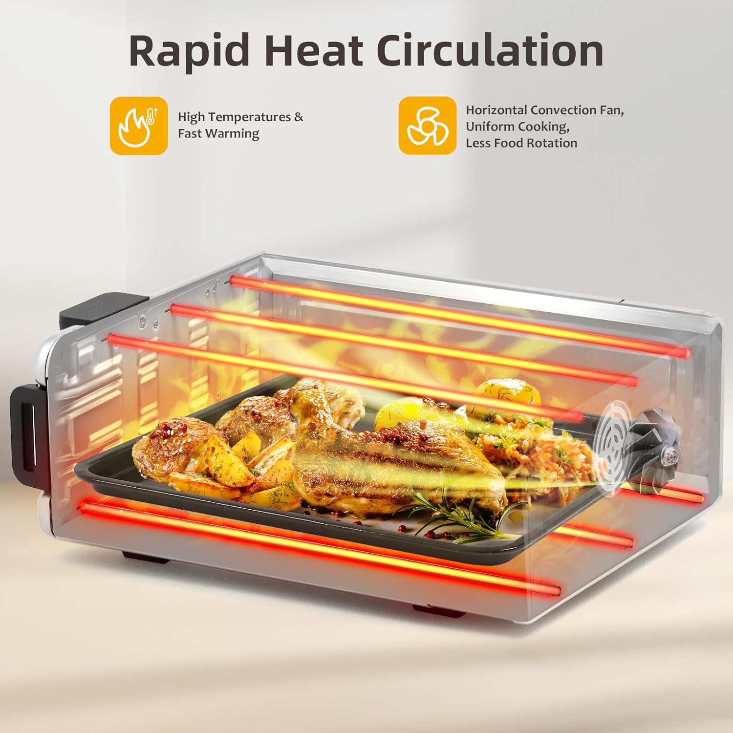 Digital Air Fry Countertop Oven, Air Fryer Toaster Oven Combo Flip UP Save 50% Space, 9 in 1 Electric Indoor Countertop Pizza Oven Air Fryer Easy Clean