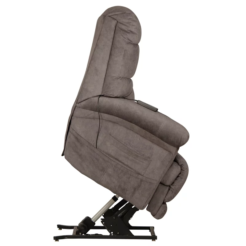 Catnapper Release Power Lift Recliner with Zero Gravity Recline in Gray Fabric