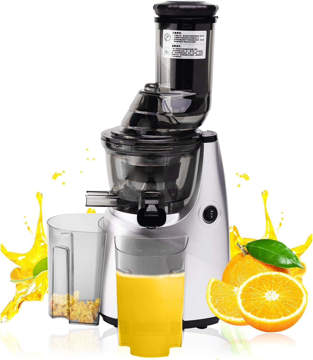 Juicer Machines,Slow Cold Press Juicer Machine, Large Chute Cold Press Juicer Extractor, Easy Clean Juicers with Higher Juice Yield, BPA-Free for Whole Fruits & Vegetables
