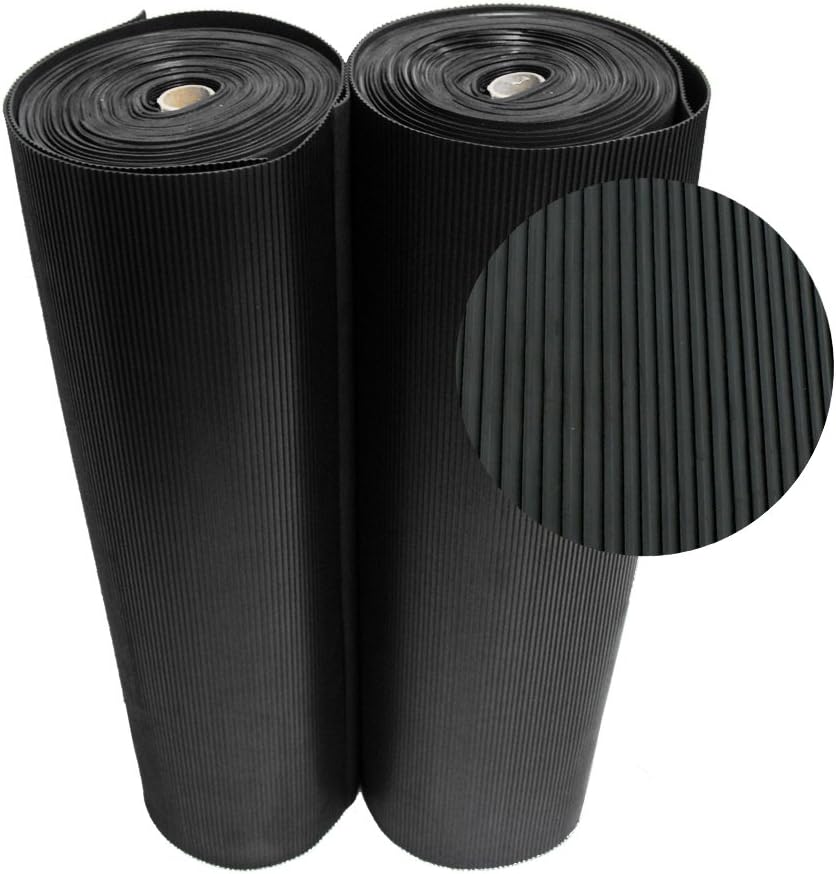 Rubber-Cal Ramp Cleat Non-Slip Outdoor Rubber Mats - 1/8" Thick x 3ft x 2ft Floor Mat
