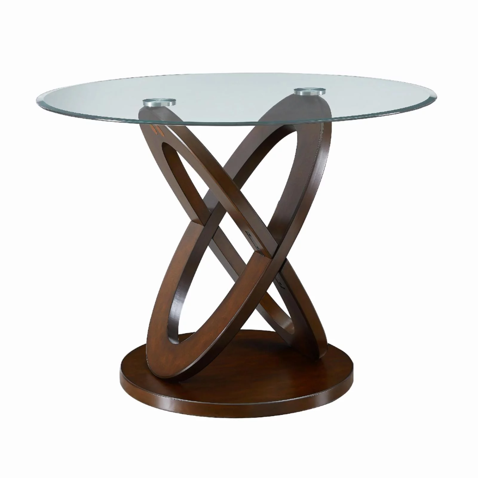 Roundhill Furniture Cicicol 5 Piece Round Faux Leather Upholstered Counter Height Dining Table Set - Curated Treasures Market